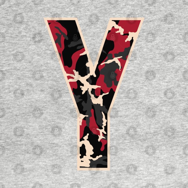 Initial Capital Letter Y Camo Alphabet Gift Women Men by teeleoshirts